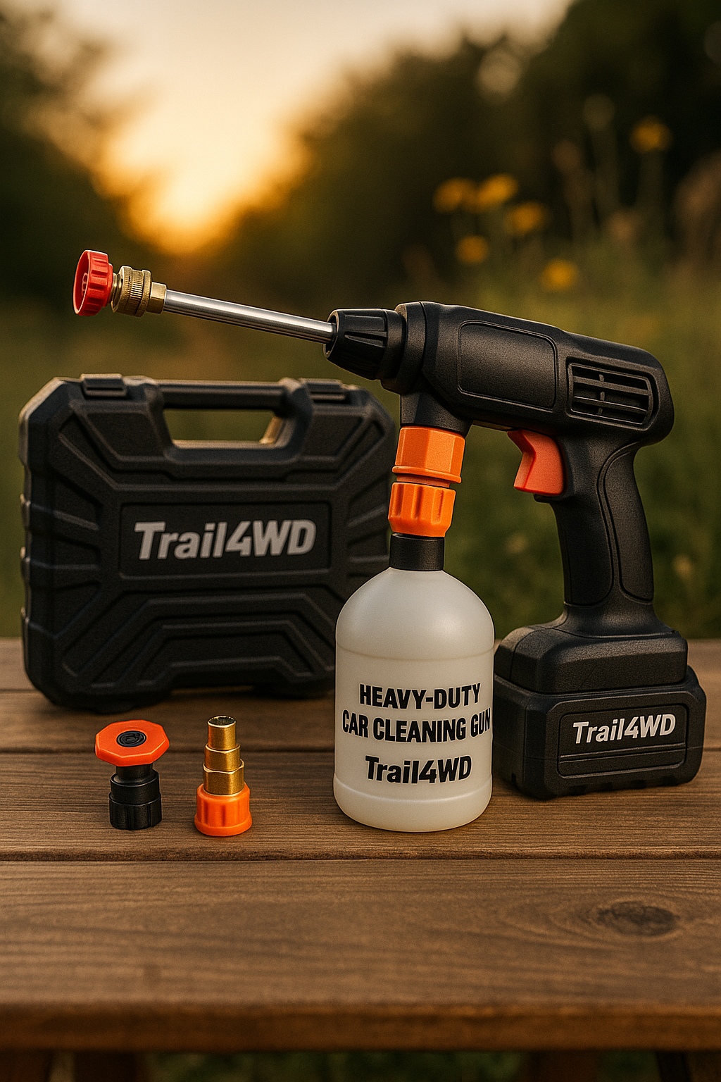 Trail4WD Heavy-Duty Car Cleaning Gun Kit – High Pressure Foam Sprayer (48V)