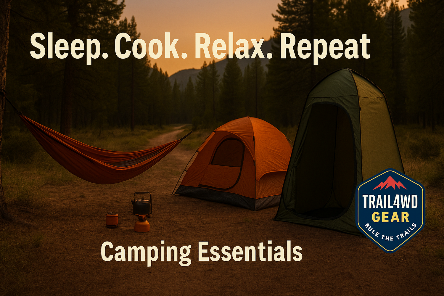Sleep, cook & relax with Trail4WD Camping Essentials. Hammocks, stoves & more – compact, rugged gear for every campsite.