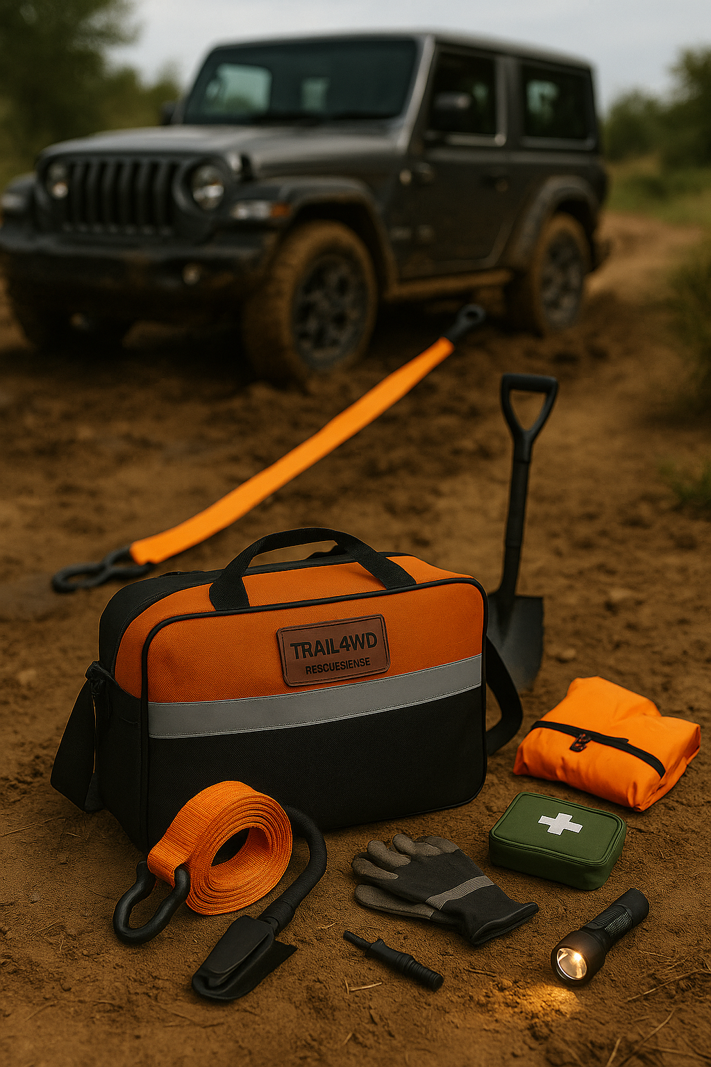 Trail4WD Gear Tow Strap and D-Shackles – Offroad Recovery Tool