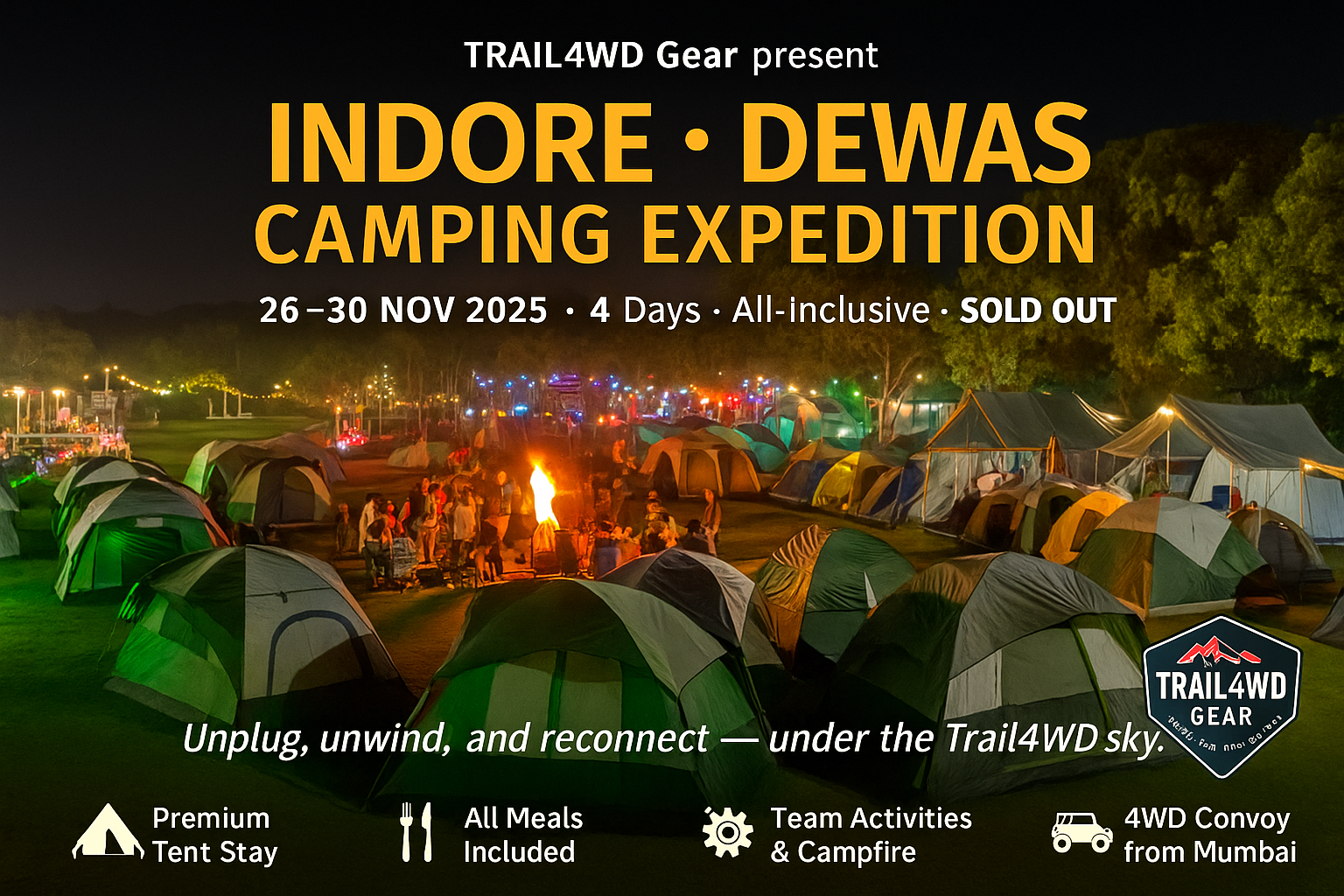 Indore Corporate Camping — 26–30 Nov poster